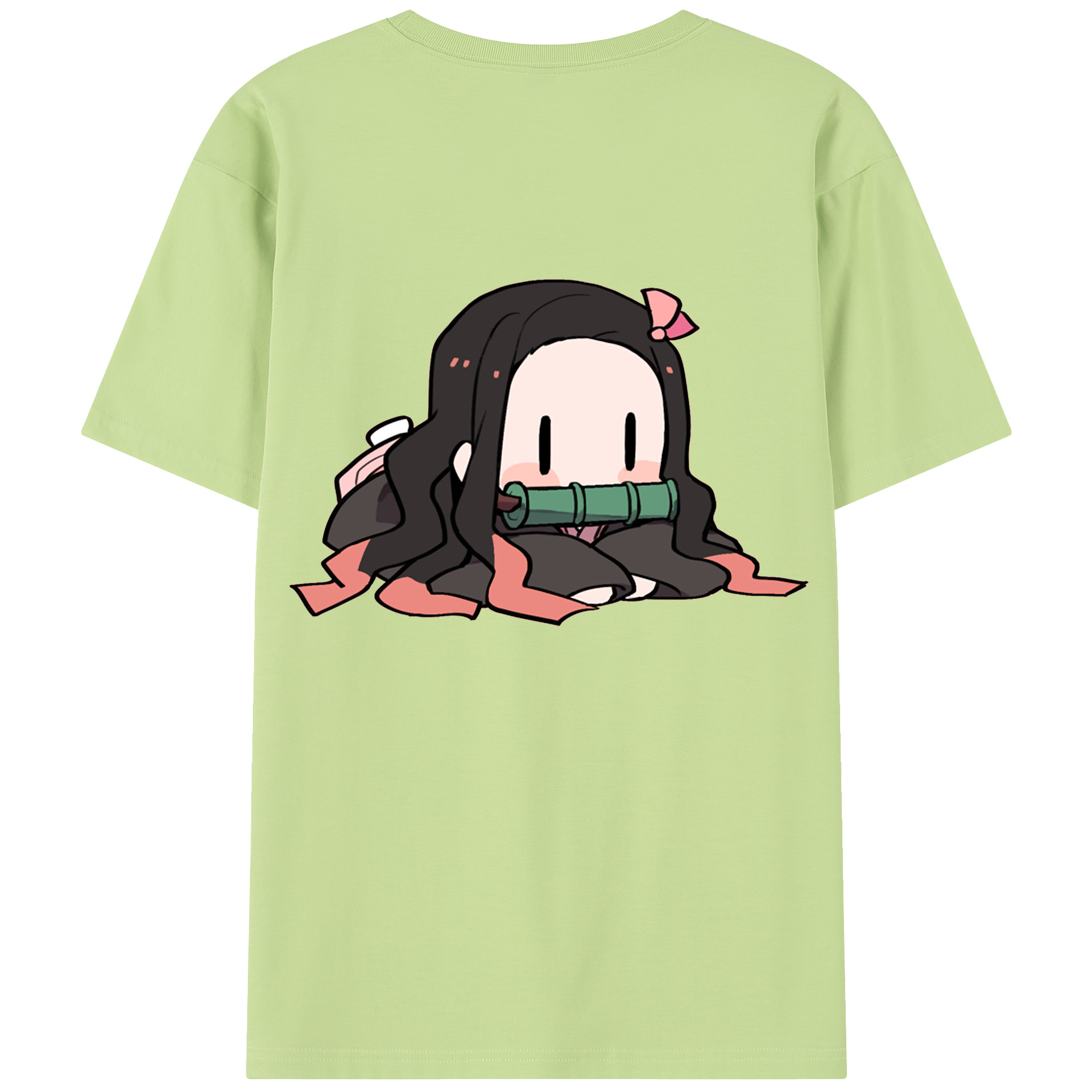 （画像用） 鬼滅の刃（きめつのやいば）竈門 禰󠄀豆子／かまど ねずこ Kamado Nezuko 綿100％半袖Tシャツ（背面プリント）